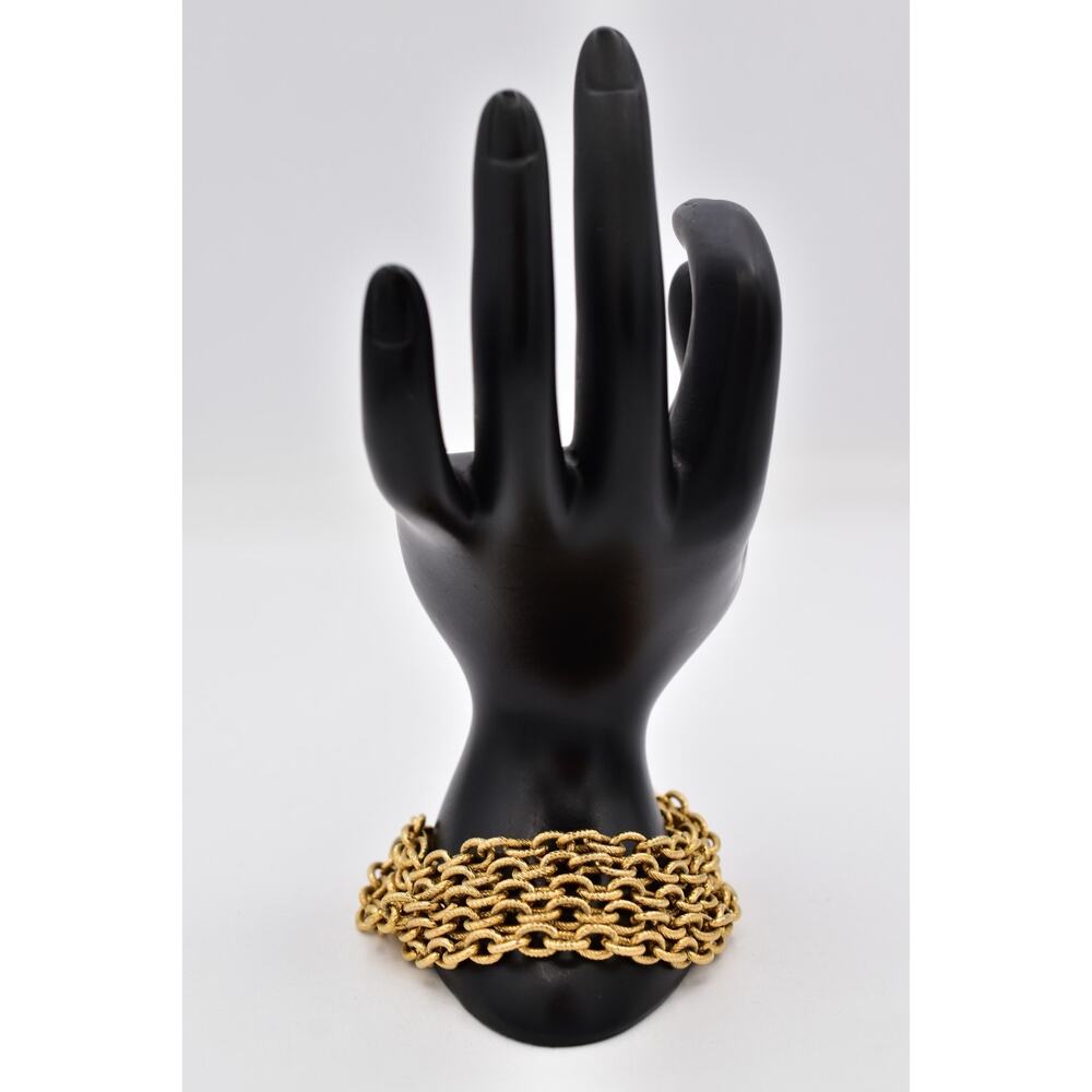Givenchy Vintage Multi-Chain Bracelet Gold Textured Link Signed 1980s Bin2 - Picture 7 of 12